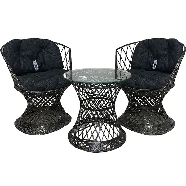 фото Набор садовой мебели лаура бинго смола/стекло коричневый: стол и 2 кресла без бренда
