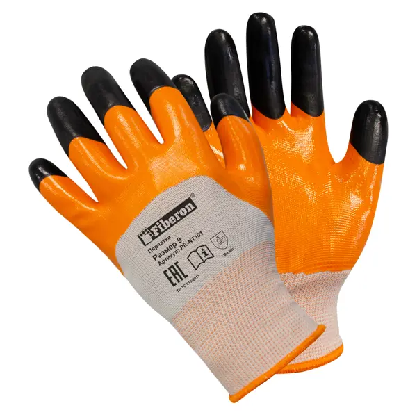 Перчатки нитриловые Fiberon размер 9/L перчатки полиэстер нитриловый облив 10 xl желтая основа стойкость к загрязнениям fiberon
