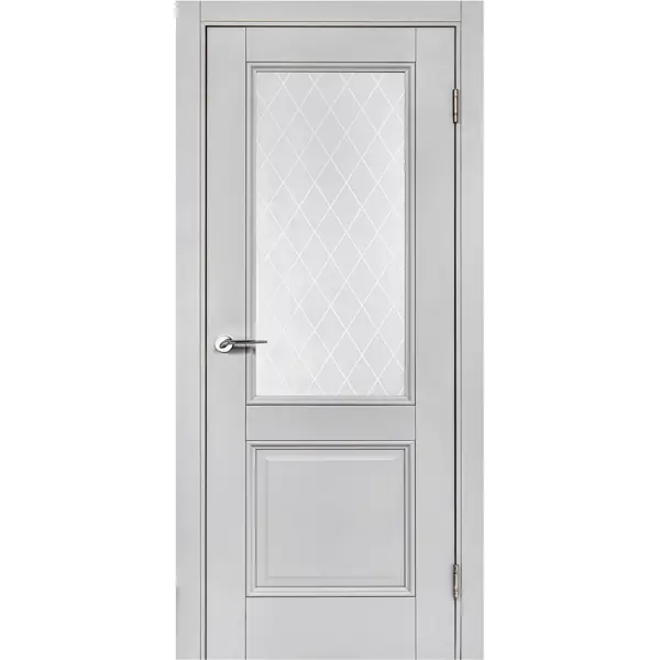 Дверь межкомнатная остекленная с замком и петлями в комплекте Палермо 70x200 см полипропилен цвет нардо грей