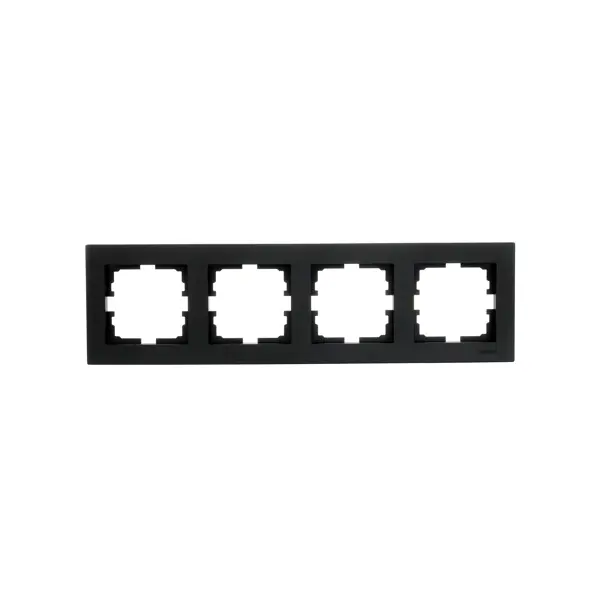Рамка для розеток и выключателей Lezard Vesna 742-4200-149 4 поста цвет черный матовый рамка для розеток и выключателей lezard vesna 3 поста вертикальная белый