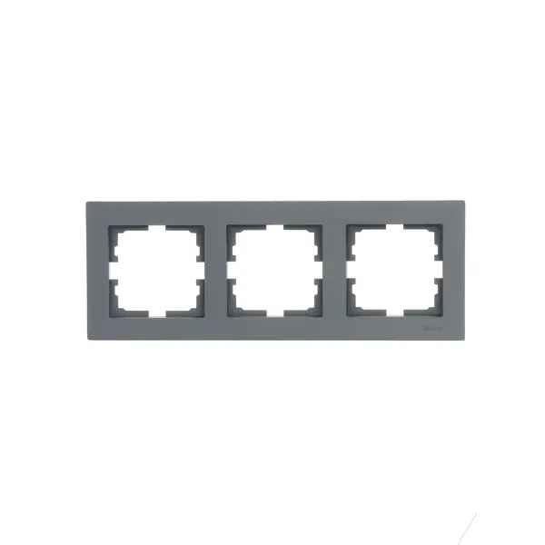 Рамка для розеток и выключателей Lezard Vesna 742-3400-148 3 поста цвет графит рамка на 4 поста графит w0042104 werkel