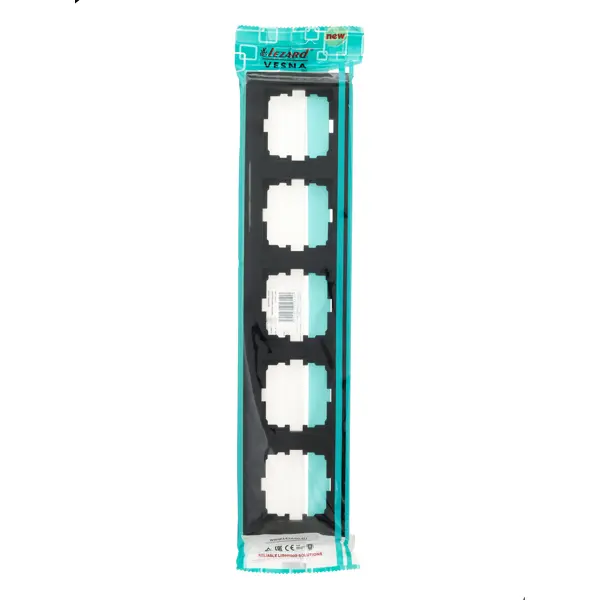 Рамка для розеток и выключателей Lezard Vesna 742-4200-150 5 постов цвет черный матовый рамка для розеток и выключателей lexman lilian modern 5 постов белый