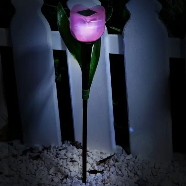 Светильник в грунт садовый Uniel Розовый тюльпан IP44 нейтральный белый свет выпрямитель волоc rowenta sf4655f0 белый розовый