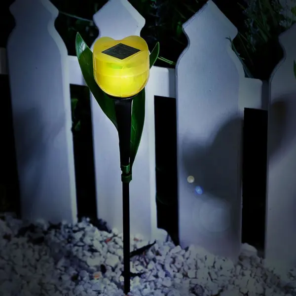 Светильник в грунт садовый Uniel Желтый тюльпан IP44 нейтральный белый свет стул tetchair secret de maison tulip mod 73 дерево пластик пу красный