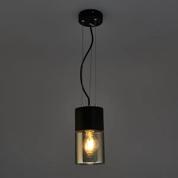 Светильник подвесной уличный Roil 1 лампа, влагостойкий цвет черный дымчатый подвесной уличный светильник elektrostandard roil 35125 h чёрный дымчатый плафон