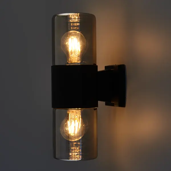 Светильник настенный уличный Roil 2 лампы, влагостойкий цвет черный дымчатый светильник настенный elektrostandard roil 35125 d чёрный дымчатый плафон
