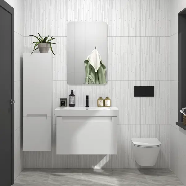 фото Плитка настенная kerama marazzi сигма 20x60 см 1.2 м² матовая цвет белый геометрия