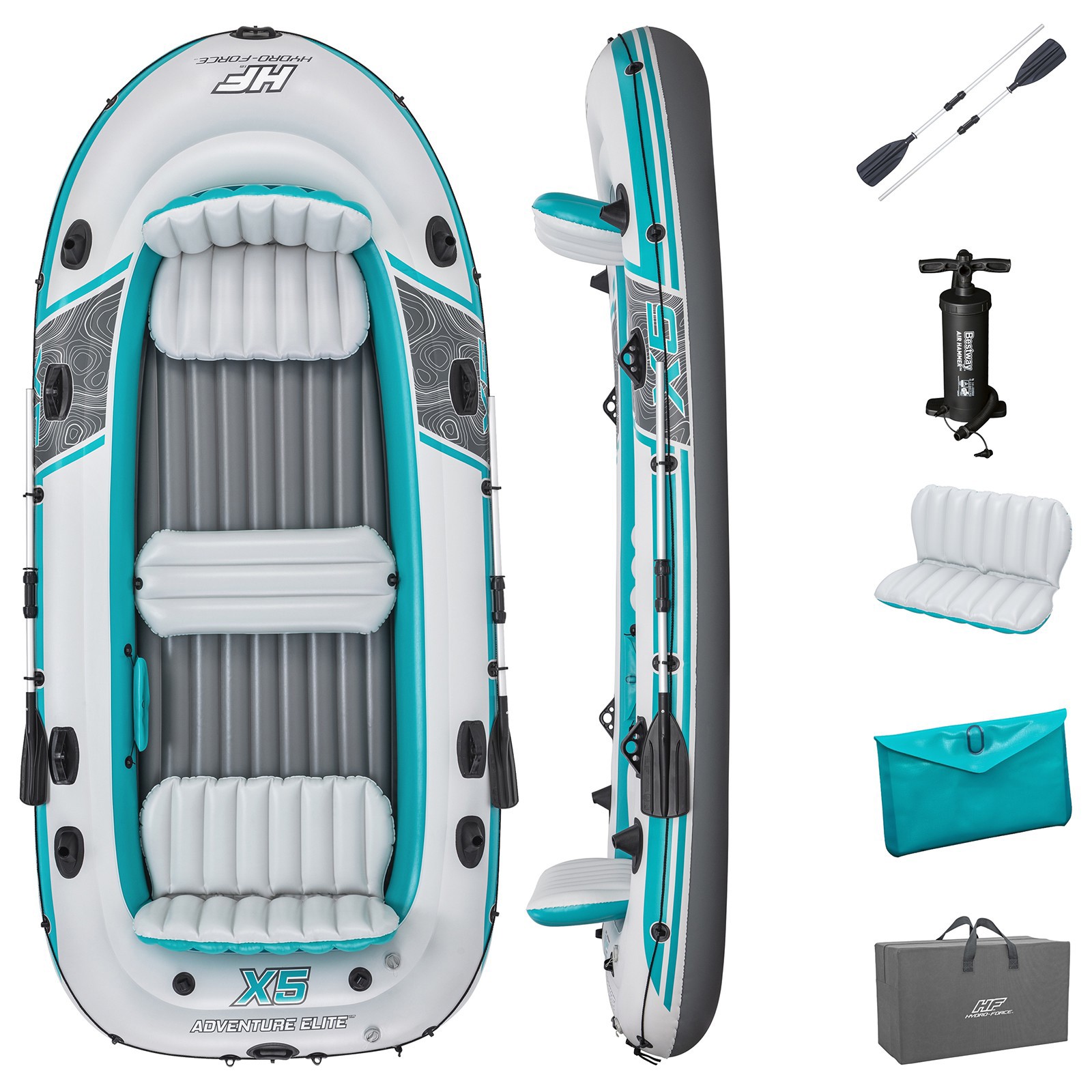 Лодка Bestway Adventure Elite X5 Raft 5-местная 364x166 см комплект: вёсла  насос сумка ✳️ купить по цене 24589 ₽/шт. в Новокузнецке с доставкой в  интернет-магазине Леруа Мерлен