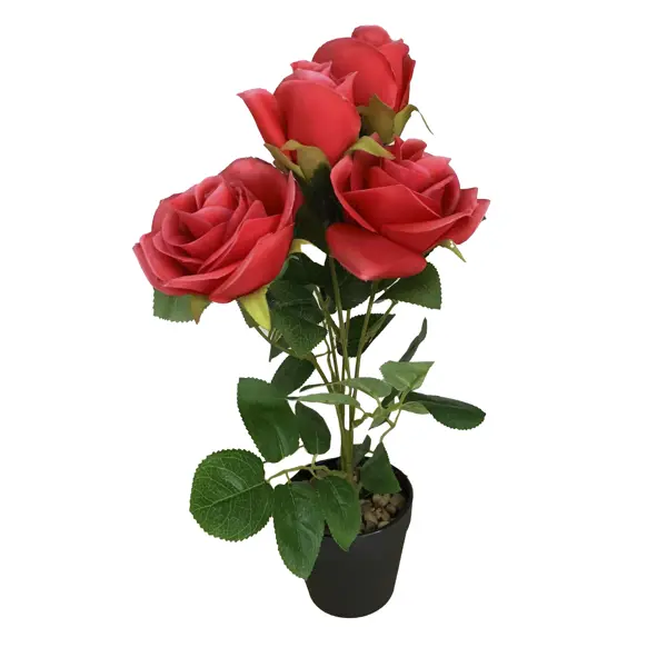 Искусственное растение Роза 30x10 см цвет красный пластик чернила ароматизированные в банке herbin 30 мл красный роза