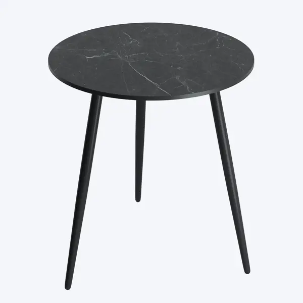 Стол кухонный 75x75 см круглый МДФ цвет черный кухонный стол бьерк ольха полярная