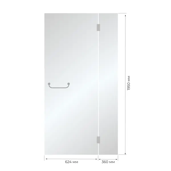 фото Душевая дверь март классика тонированная распашная 100x195 см