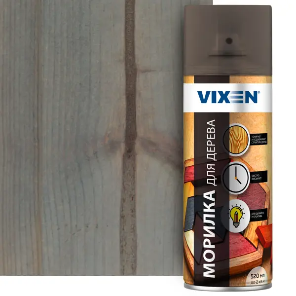 Морилка для дерева Vixen 520 мл цвет тёмно-серый воск для дерева vixen 520 мл