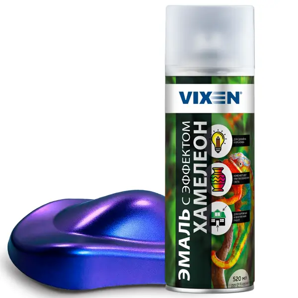 Эмаль аэрозольная с эффектом хамелеон Vixen цвет неоновый космический 0.52 л эмаль аэрозольная для ванн и керамики vixen 520 мл