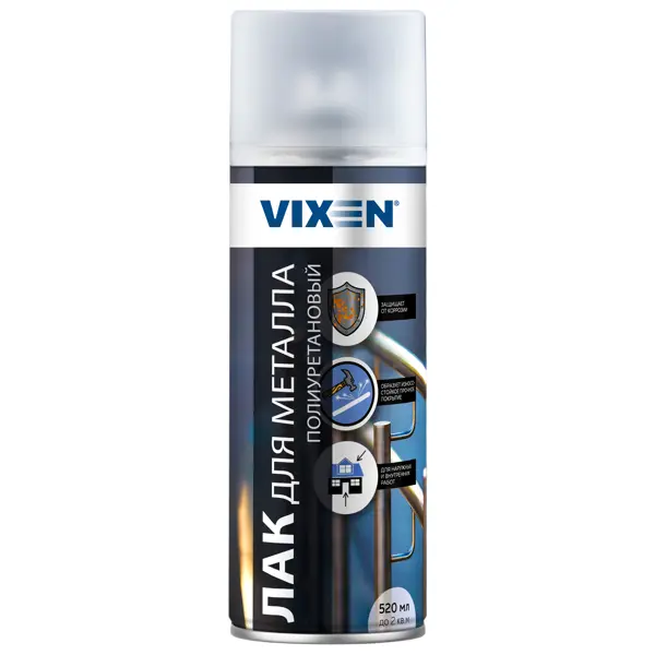 Лак аэрозольный полиуретановый Vixen для металла 276 г аэрозоль vixen жидкая резина 520 мл прозрачный глянцевый