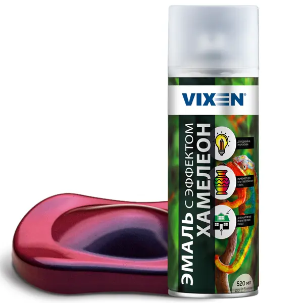 фото Эмаль аэрозольная с эффектом хамелеон vixen цвет ягодный сорбет 0.52 л
