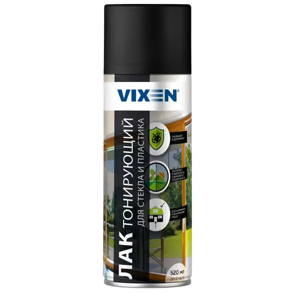 Лак аэрозольный тонирующий Vixen для стекла и пластика 520 мл грунт эмаль для пластика vixen 9005 520 мл