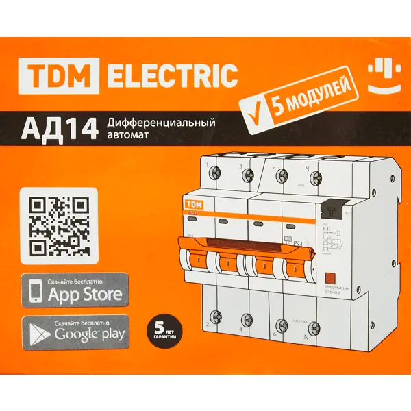 фото Дифференциальный автомат tdm electric ад-14 4p c16 a 30 ма 4.5 ка ac sq0204-0130