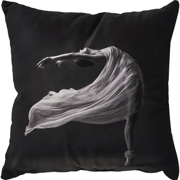 Подушка Танец 40x40 см цвет черно-белый подушка на сиденье 120x45 см бежево черно белый
