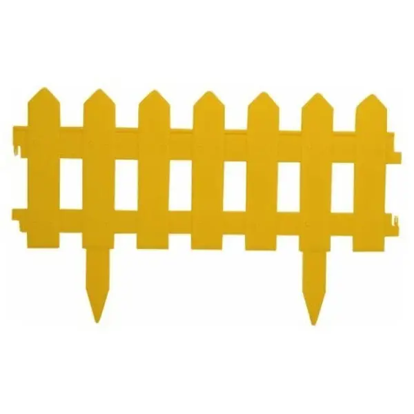 забор декоративный пластмасса мастер сад садовый конструктор 15х300 см терракотовый Ограждение Палисадник 190x30 см цвет желтый