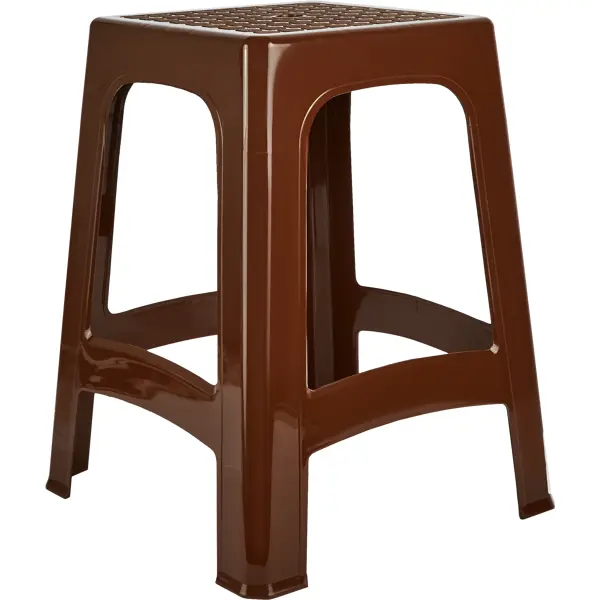 Табурет садовый 47х47х46 см пластик коричневый кресло офисное brabix fancy mg 201w с подлокотниками пластик белый оранжевое tw 96 1 532410