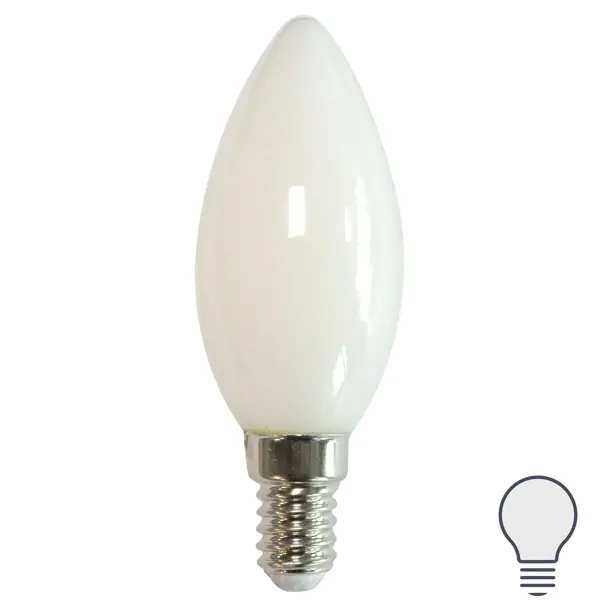 Лампа светодиодная Volpe LEDF E14 220-240 В 7 Вт свеча матовая 750 лм нейтральный белый свет лампа умная светодиодная gauss e14 220 в 5 вт свеча матовая 470 лм тёплый белый свет диммируемая