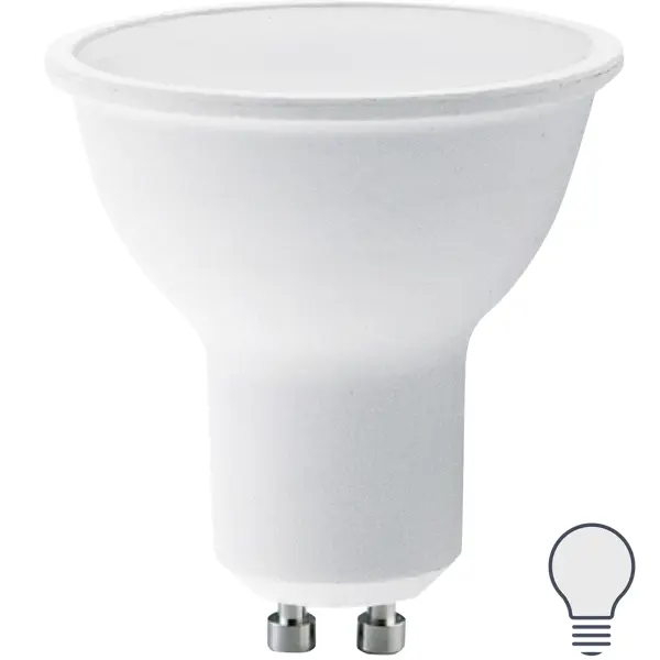 Лампа светодиодная Lexman GU10 175-250 В 6 Вт спот матовая 500 лм нейтральный белый свет светильники для внутреннего освещения led nlp or3 36 6 5k аналог лпо 2х36 опал