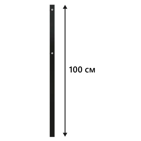 фото Столб для забора (угловой) 1000 х 40 х 40 мм черный без бренда