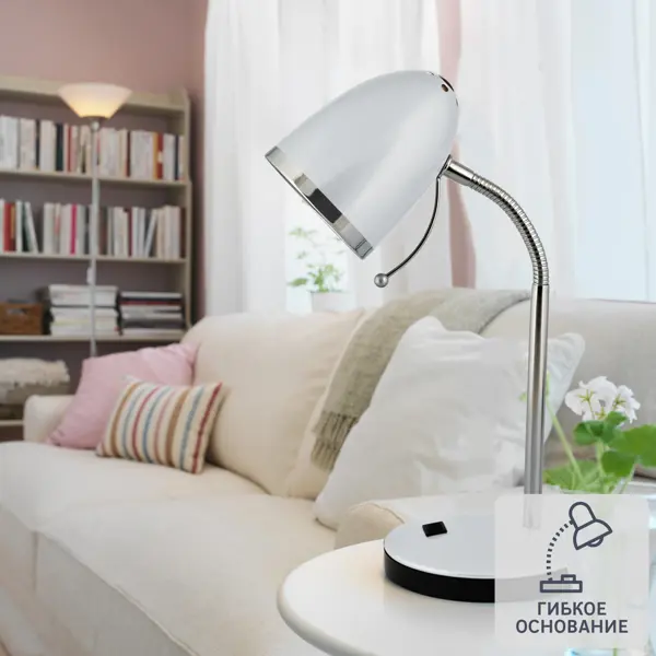 Настольная лампа Sweet Home 1xE27x40 Вт, цвет белый кресло шарм дизайн груша экокожа коричневый