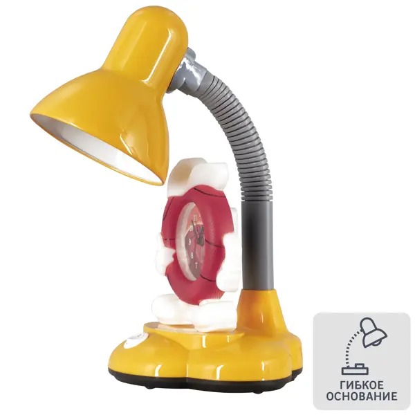 фото Настольная лампа с часами camel kd-388 «баскетбол», цвет жёлтый camelion