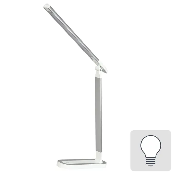 фото Рабочая лампа настольная светодиодная kd-845, цвет серый/серый camelion