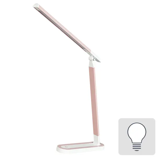 фото Рабочая лампа настольная светодиодная kd-845, цвет белый/розовый camelion