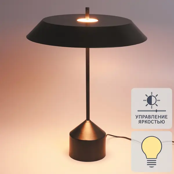 Настольная лампа светодиодная Inspire Gina, теплый белый свет, цвет черный настольная лампа inspire venosa e14x1 металл дерево