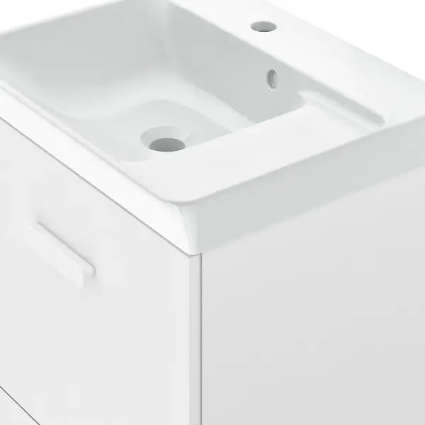 фото Тумба под раковину напольная sensea easy 50 см с двумя ящиками цвет белый