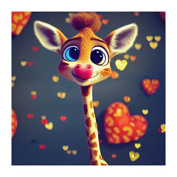 Картина на холсте Влюбленный жирафик 30x40 см