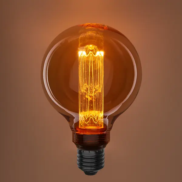 лампа светодиодная e14 8 вт 75 вт шар 2700 к свет теплый белый онлайт Лампа светодиодная Онлайт G95-4-230-1.8K-E27-PMMA E27 220-240 В 4 Вт шар 200 Лм теплый белый свет
