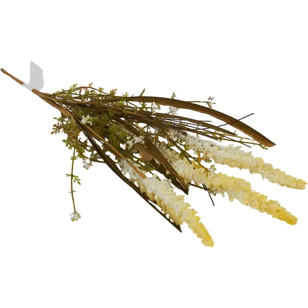 фото Искусственное растение полевые сухоцветы 55x10 см полиэстер цвет желтый без бренда