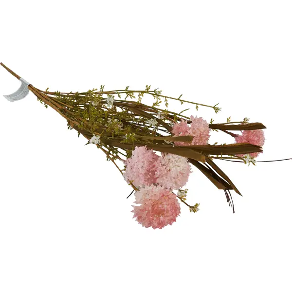 фото Искусственное растение сухоцветы 55x10 см полиэстер цвет розовый без бренда