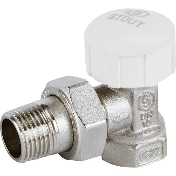 Термостатический клапан Stout SVT-0002-000015 1/2 угловое подключение клапан термостатический stout прямой 1 2 svt 0001 000015