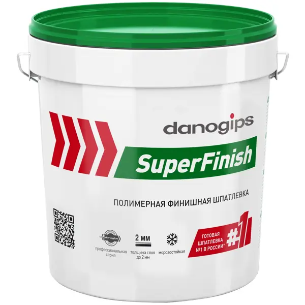 Шпаклёвка готовая финишная Danogips SuperFinish 18.1 кг шпаклёвка полимерная финишная vetonit kr 5 кг