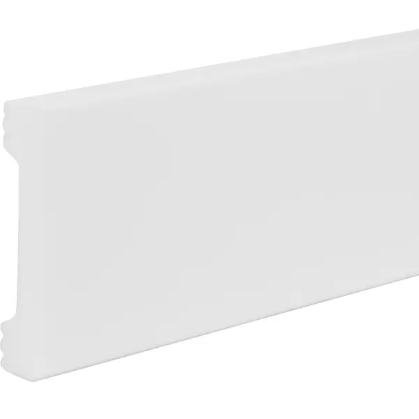 Плинтус напольный квадратный полистирол 10 см x 2 м цвет белый