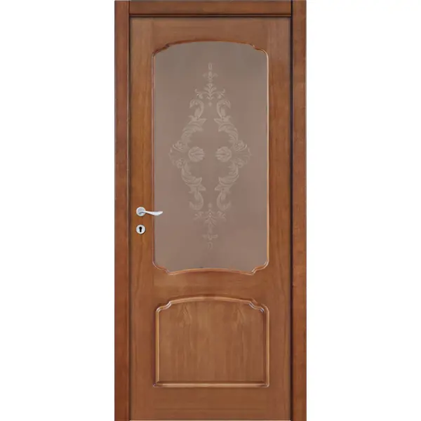 Дверь межкомнатная Хелли остеклённая 80x200 см шпон натуральный цвет тонированный дуб дверь межкомнатная хелли глухая шпон венге 80x200 см