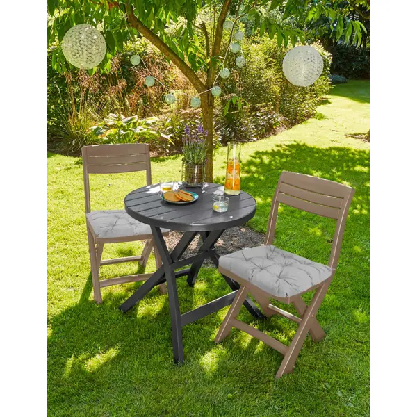 фото Подушка для садовой мебели linen way 44x44 см цвет серый