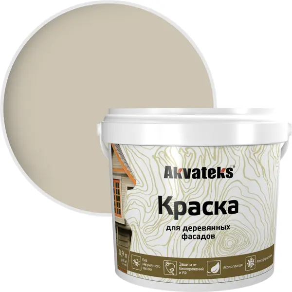 фото Краска для дерева akvateks база с 0.9 л цвет белый без бренда