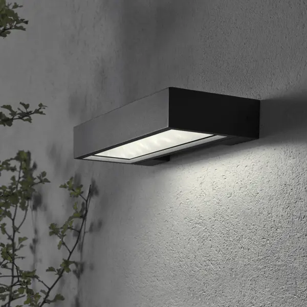 фото Светильник настенный светодиодный уличный на солнечных батареях inspire «ipanema» ip44 с датчиком освещенности цвет серый