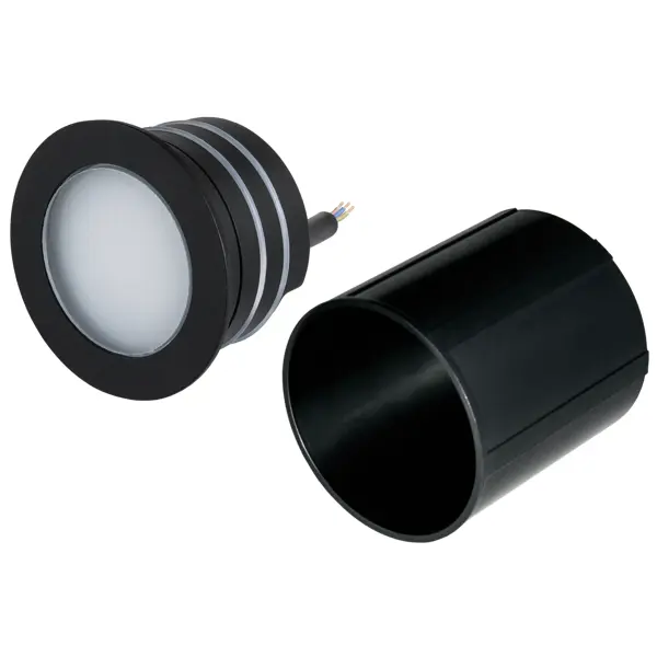 фото Светильник встраиваемый светодиодный уличный 1108 3 вт ip65 цвет черный без бренда