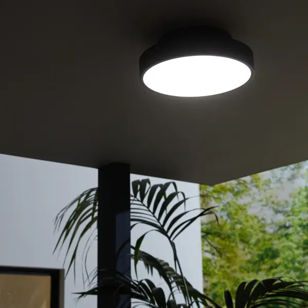 Светильник потолочный Inspire Mitsu E27 25 Вт IP44, цвет черный корпус точечного встраиваемого светильники inspire bama без патрона 3 м² металл никель