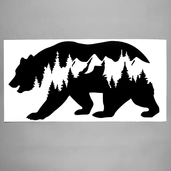 Наклейка интерьерная чёрная Медведь - таёжный лес 30x57 см по цене 269  ₽/шт. купить в Волгограде в интернет-магазине Леруа Мерлен