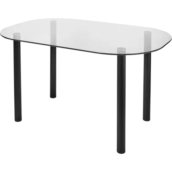 Стол кухонный Delinia Тулуза 119x75 см овал стекло цвет прозрачный/черный кухонный стол домотека реал м 2 км 02