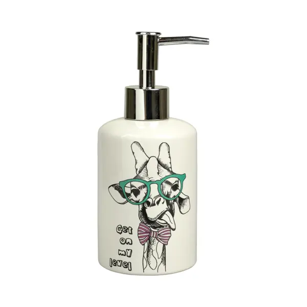 Дозатор для жидкого мыла Аквалиния Happy Giraffe BCE0083AA-LD цвет белый 350 мл настенный двойной дозатор для жидкого мыла шампуня аквалиния