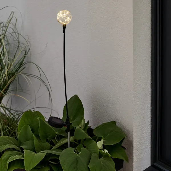 Садовая подсветка Inspire Inox на солнечных батареях 72.5 см, эффект колебания, цвет черный садовая подсветка inspire inox на солнечных батареях 72 5 см эффект колебания